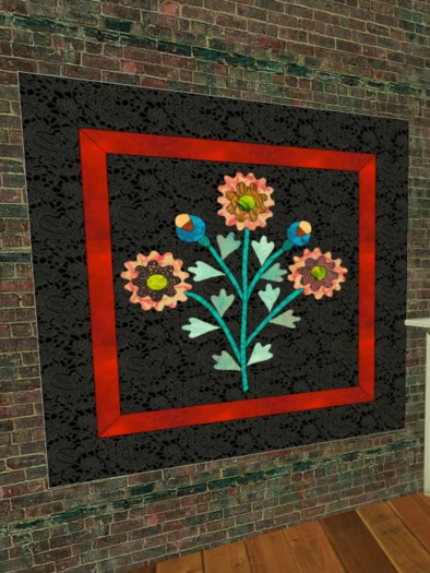 Three Flowers Quilt Baltimore Album Block