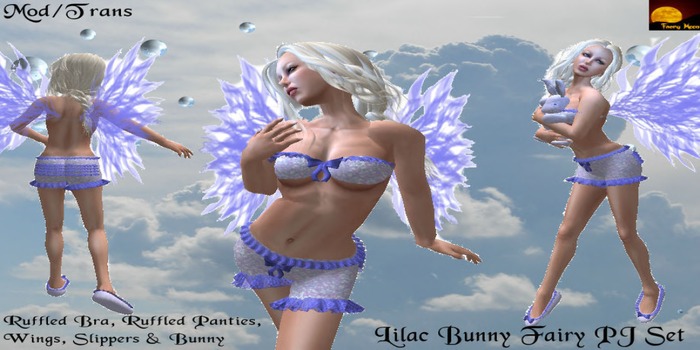 Lilac Bunny Fairy PJ Set with Doll & Hug Animation