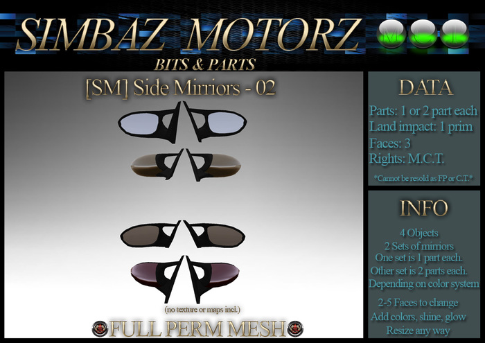 [SM] Side mirror Set 02-1-2part
