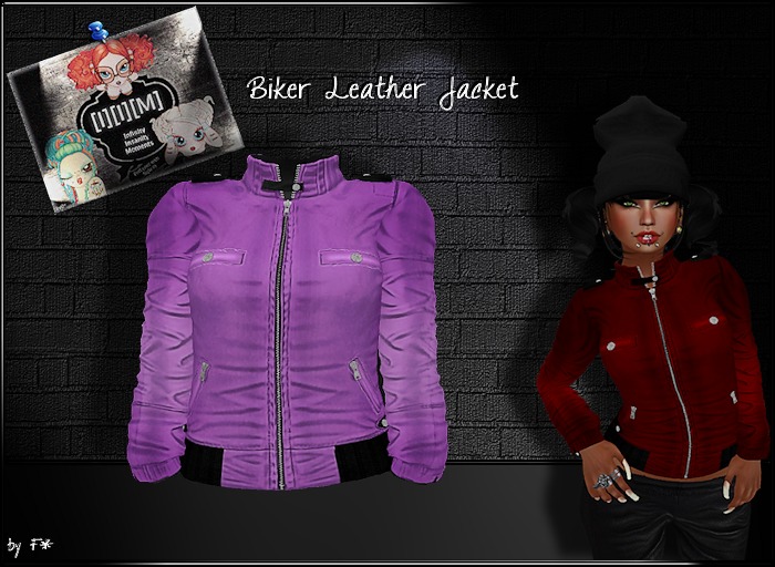 [I][I][M] - Biker Leather Jacket violet 