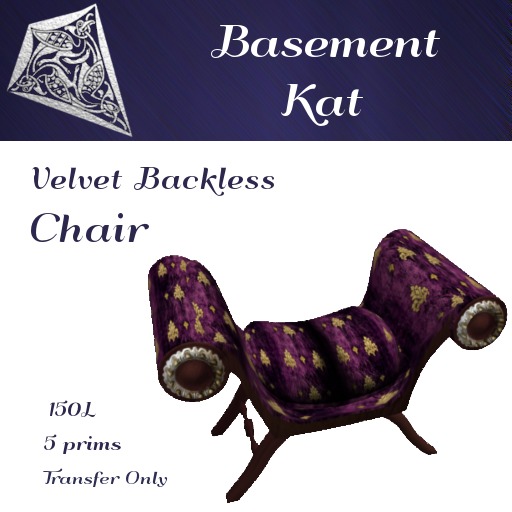 Squared Backless Chair - Purple Chair