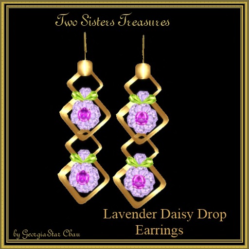 TST Lavender Daisy Drop Earrings