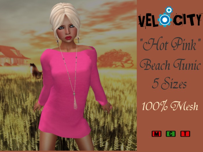 VELOCITY Hot Pink Beach Tunic