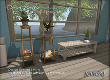 [CIRCA] - "Ocean Pacific" Plant Stands & Table Set 1 