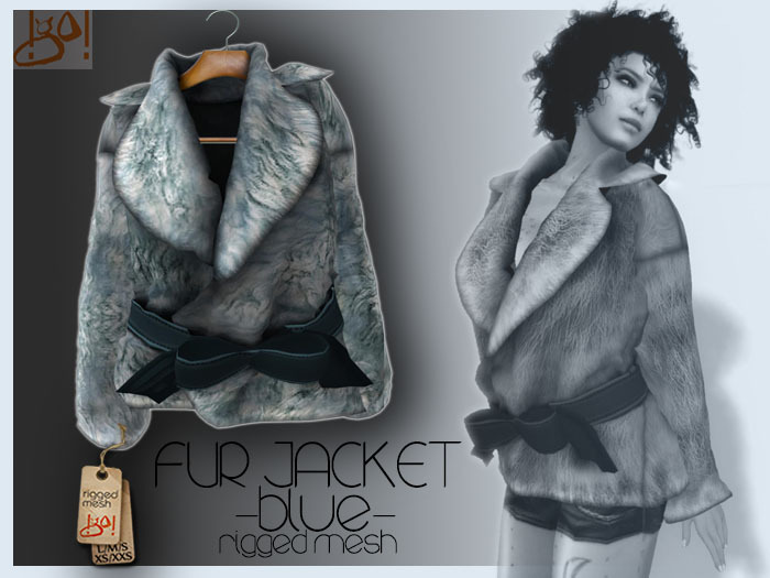 !gO! Fur jacket -blue-