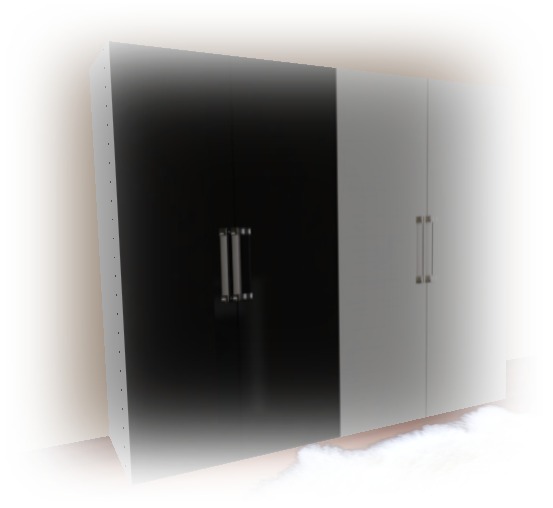 GUARDA ROUPA PRETO E BRANCO