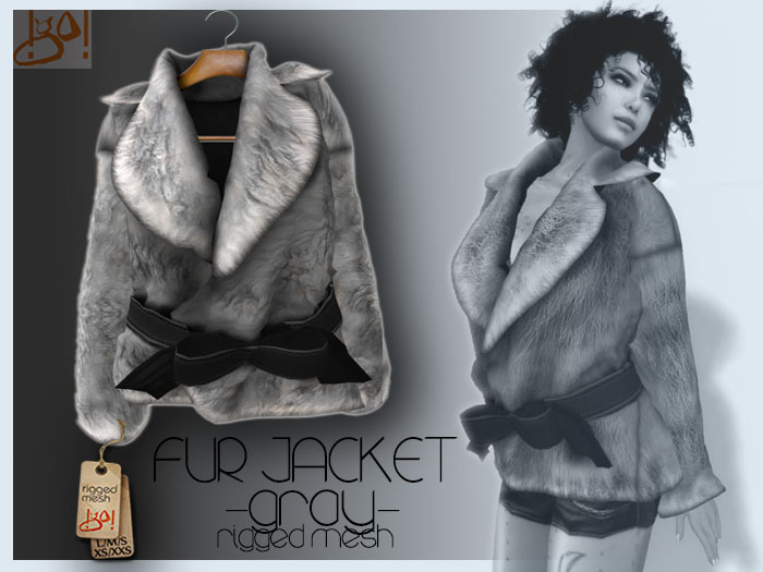 !gO! Fur jacket -gray-