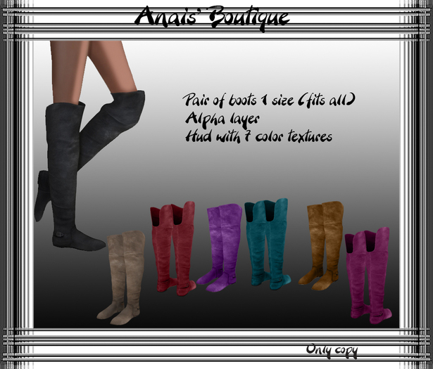 Anais' Mesh Over Knee Flat Boots