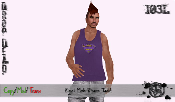 Drop Dead. Men's Rigged Mesh Tank Top - Bizarro