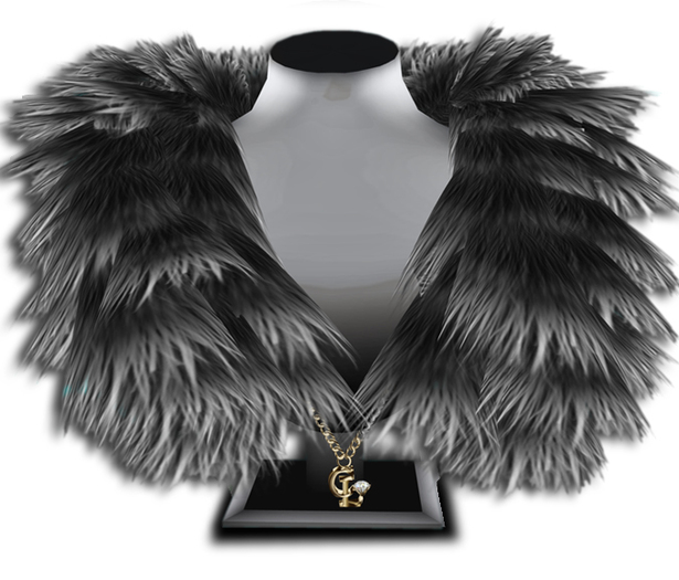 ((Crystal Line))Fur Stole BlackFox(wear)