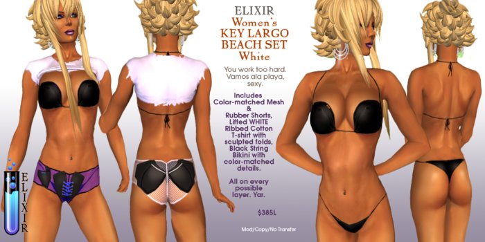 ELIXIR Womens White Key Largo Beach Set-Red