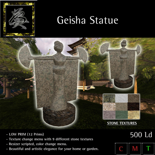 ** BARZANE DESIGN ** - Decor Japanese Geisha Statue Garden 