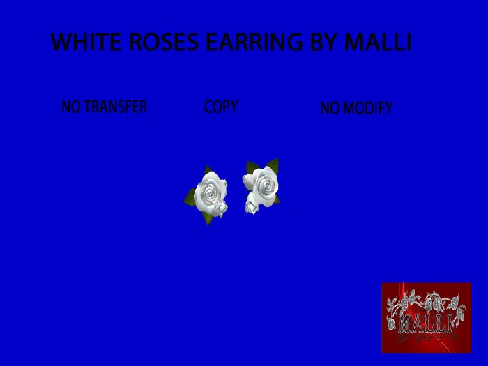 White roses earring by Malli.