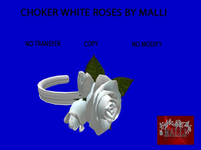 Choker white roses by Malli.