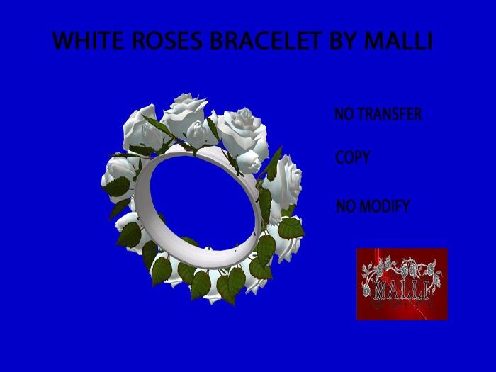 White roses bracelet by Malli.