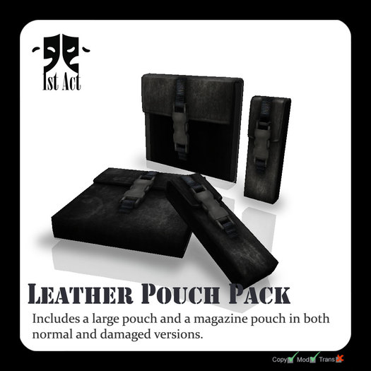 [1A] Leather Pouch Pack - Black