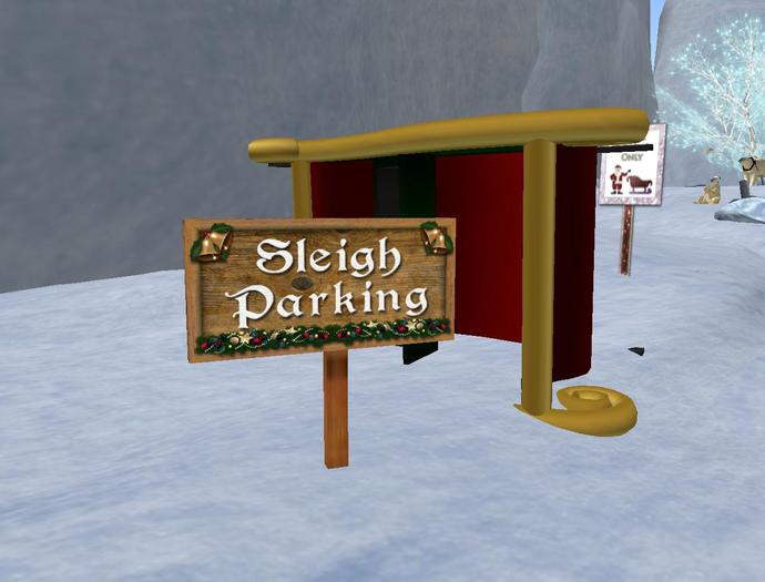 SLEIGH PARKING Sign