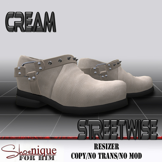 Second Life Marketplace **SD** Streetwise Mens Cream Shoes