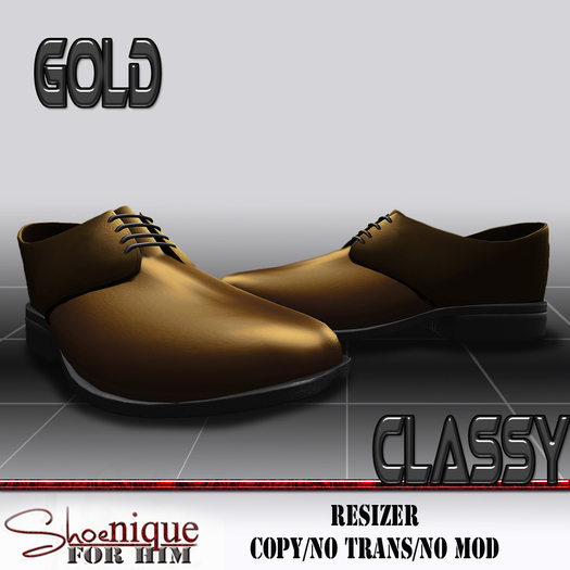 **SD** Mens Gold Classy Shoes 