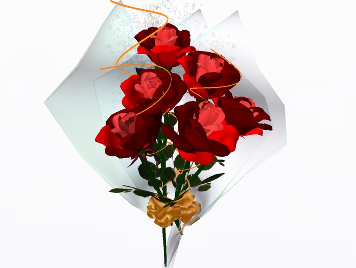 Bouquet red 3 tones boxed