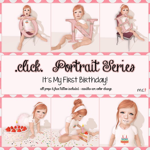 .click. First Birthday - Pink
