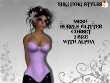 YHS Mesh Purple Glitter Corset