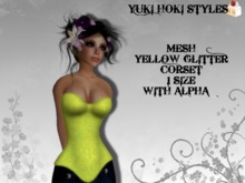 YHS Mesh Gold Glitter Corset