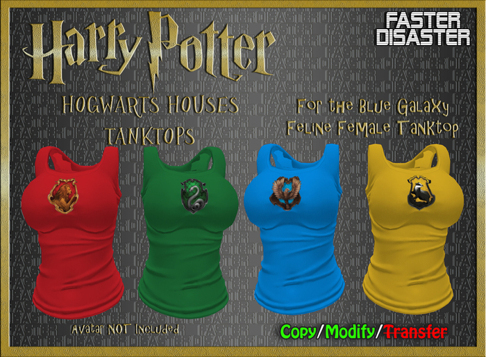 [FD] Harry Potter Houses BG Tanktops