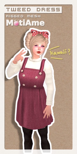 [MotiAme] Tweed Dress Red