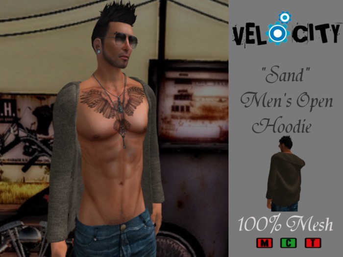 VELOCITY Sand Men's Open Hoodie