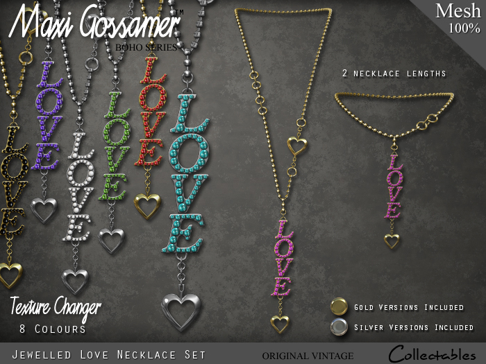Necklace - Jewelled Love - Texture Changing