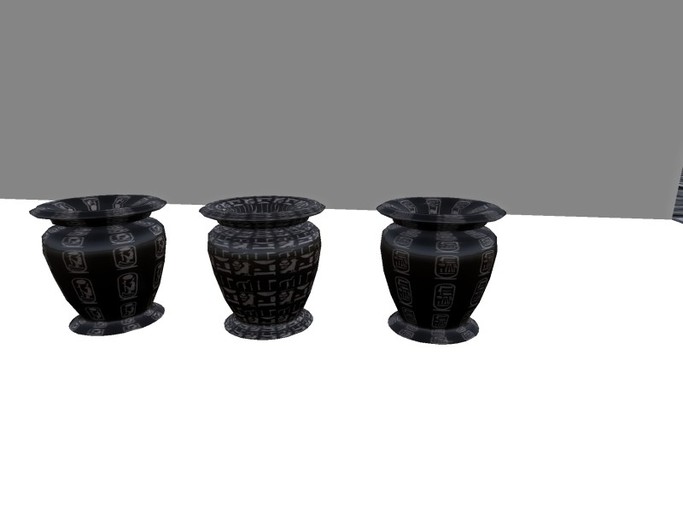 Danger's Pots Vase Glass: Egyptian Black Hieroglyphs