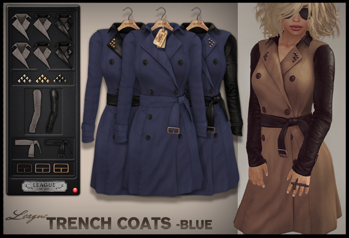 *League* TrenchCoat -Blue