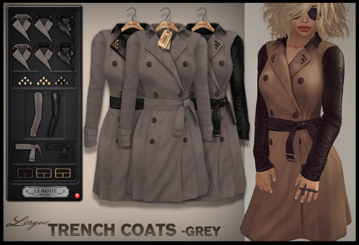 *League* TrenchCoat -Grey