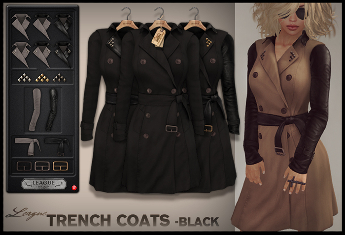 *League* TrenchCoat -Black
