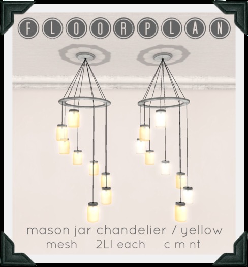 floorplan. mason jar chandelier / yellow [ boxed ]