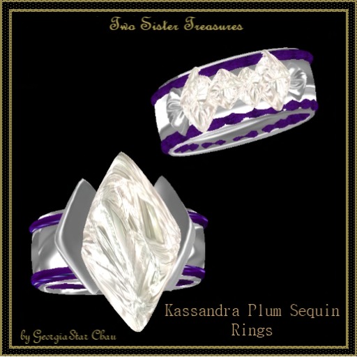 TST Kassandra Plum Sequin Rings