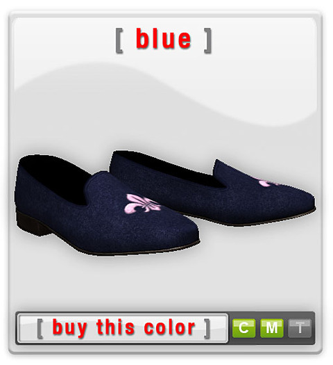 Velvet Mesh Slippers - Blue