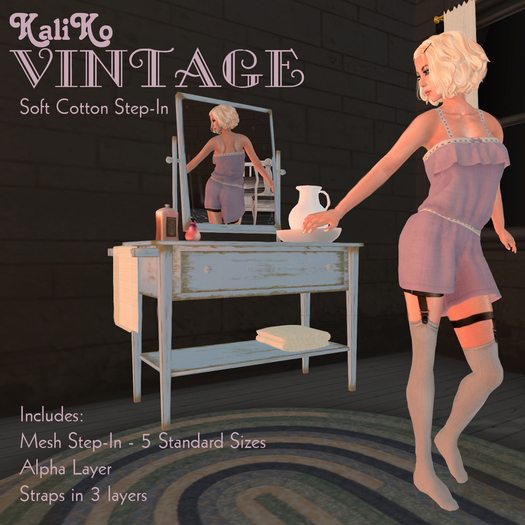 KaliKo Vintage - Step-In - Cotton - Lilac - Rigged Mesh