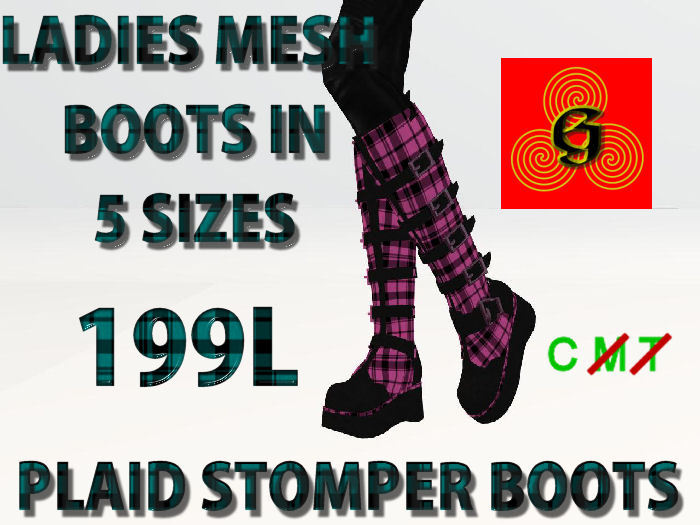 GenNirva - Ladies Stomper Boots Pink Plaid