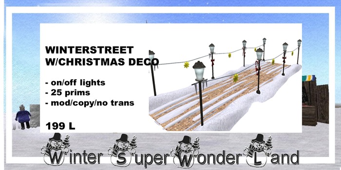 WINTERSTREET WITH CHRISTMAS DECORATIONS 25 P