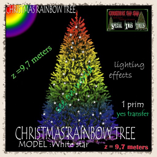 Christmas Rainbow Tree model: White star 9.7meters