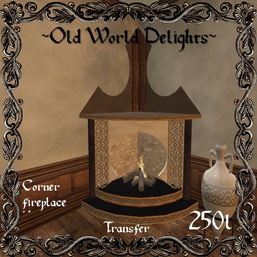Corner Fireplace - 20 prims
