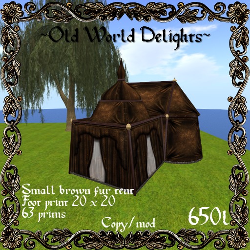 Dark brown fur tent -Mod/trans