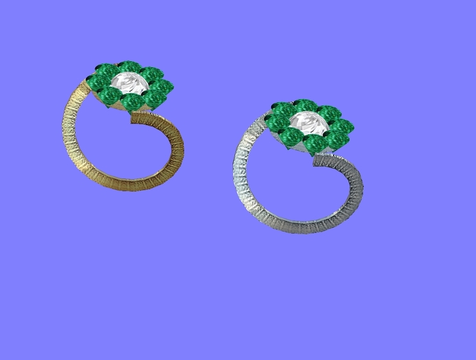Diamond/Emerald cluster rings - boxed