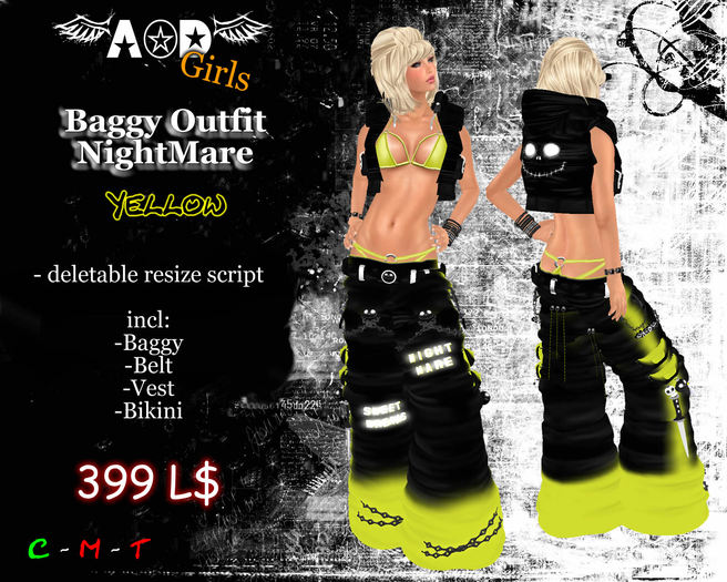 AoD Baggy NightMare Girls Yellow