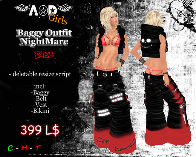 AoD Baggy NightMare Girls Red