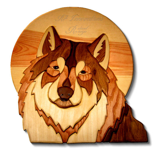 Wolf_Moon Inlaid Wood