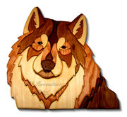 Wolf Inlaid Wood