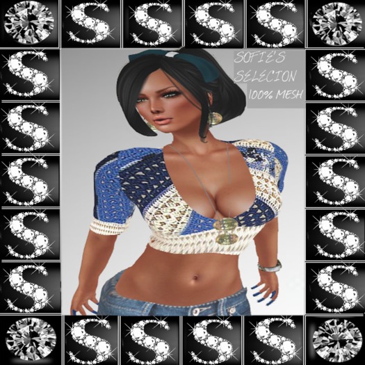 <S> Mesh V-neck Pullover (Crochet)